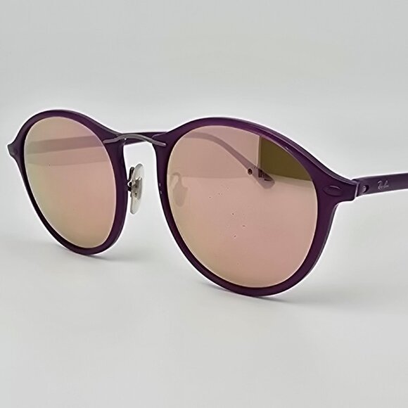 Ray-Ban RB4242 6034/2Y LightRay Violet Frame Copper Flash Mirror Lens Sunglasses - Picture 1 of 16